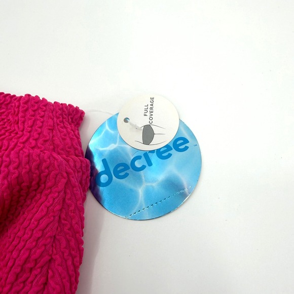 Decree Womens High Rise Textured Full Coverage Bikini Bottom Pink XL NWT - Picture 2 of 9